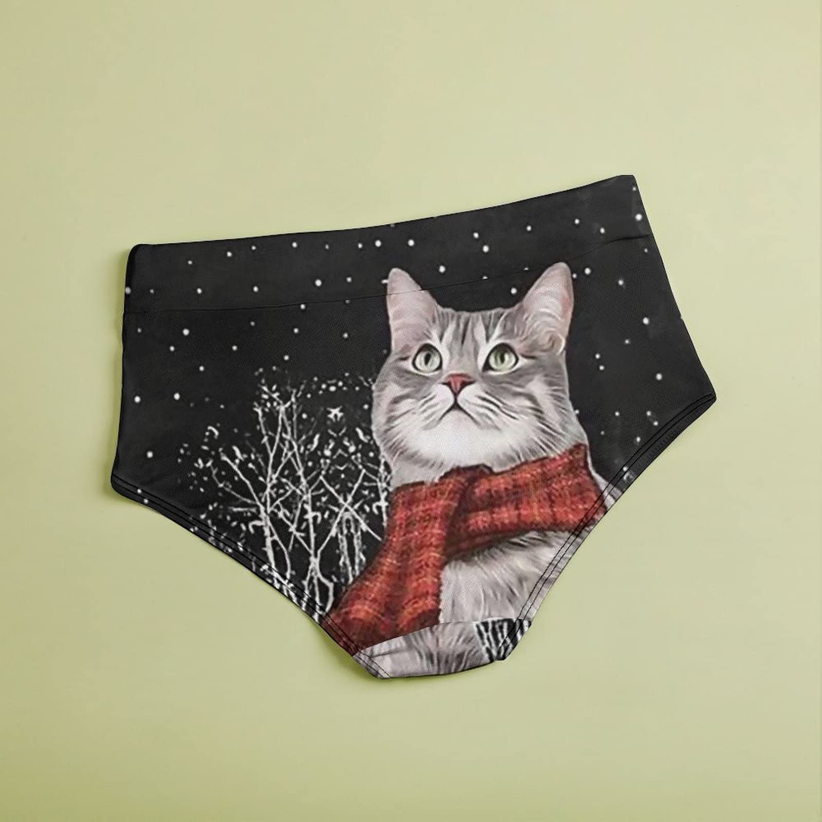 Amazon.co.jp: ショーツ レディース 可愛い キャット ネコ 猫 雪